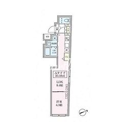 東京臨海高速鉄道りんかい線 大崎駅 徒歩9分の賃貸マンション 2階1LDKの間取り