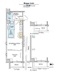 JR京浜東北・根岸線 大井町駅 徒歩9分の賃貸マンション 2階1LDKの間取り