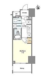 東京メトロ丸ノ内線 新宿御苑前駅 徒歩8分の賃貸マンション 14階1Kの間取り