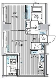 東京メトロ日比谷線 茅場町駅 徒歩9分の賃貸マンション 3階1LDKの間取り