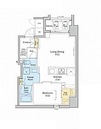 東京メトロ有楽町線 月島駅 徒歩4分の賃貸マンション 3階1LDKの間取り