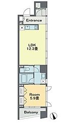 都営浅草線 戸越駅 徒歩2分の賃貸マンション 5階1LDKの間取り