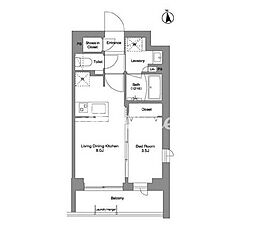 都営浅草線 戸越駅 徒歩10分の賃貸マンション 4階1LDKの間取り