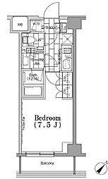 東京メトロ有楽町線 月島駅 徒歩4分の賃貸マンション 6階1Kの間取り