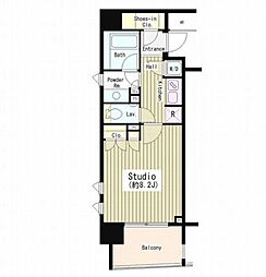 都営浅草線 人形町駅 徒歩5分の賃貸マンション 7階1Kの間取り