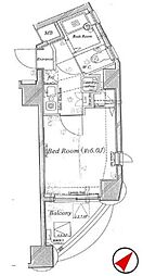 東京メトロ丸ノ内線 後楽園駅 徒歩9分の賃貸マンション 3階1Kの間取り
