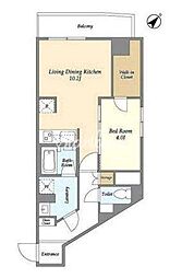 東京メトロ東西線 西葛西駅 徒歩12分の賃貸マンション 5階1LDKの間取り