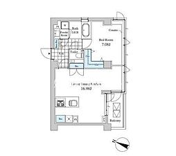 東京メトロ有楽町線 麹町駅 徒歩6分の賃貸マンション 5階1LDKの間取り