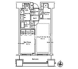 東京メトロ丸ノ内線 御茶ノ水駅 徒歩8分の賃貸マンション 8階1LDKの間取り