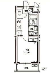東京メトロ東西線 早稲田駅 徒歩6分の賃貸マンション 3階1Kの間取り