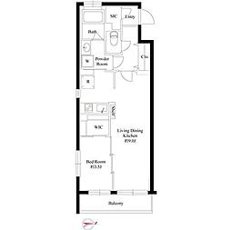 東京メトロ丸ノ内線 四谷三丁目駅 徒歩7分の賃貸マンション 1階1LDKの間取り