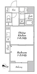 東京メトロ丸ノ内線 淡路町駅 徒歩4分の賃貸マンション 2階1DKの間取り