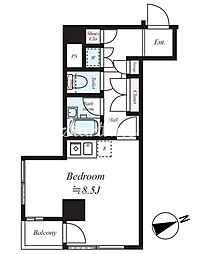 京急本線 立会川駅 徒歩7分の賃貸マンション 7階1Kの間取り