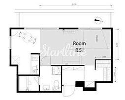 都営大江戸線 大門駅 徒歩2分の賃貸マンション 10階ワンルームの間取り