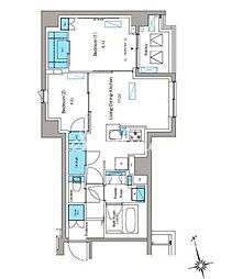 JR京浜東北・根岸線 大森駅 徒歩6分の賃貸マンション 6階2LDKの間取り
