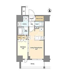 JR京浜東北・根岸線 大森駅 徒歩8分の賃貸マンション 14階1LDKの間取り