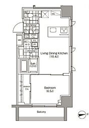 JR総武線 浅草橋駅 徒歩7分の賃貸マンション 10階1LDKの間取り