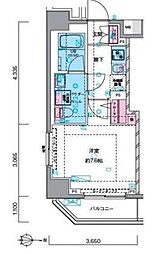 都営浅草線 押上駅 徒歩11分の賃貸マンション 6階1Kの間取り