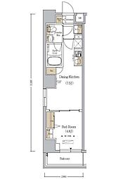 東京メトロ日比谷線 人形町駅 徒歩5分の賃貸マンション 5階1DKの間取り