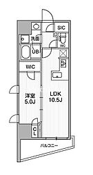 京急本線 立会川駅 徒歩6分の賃貸マンション 11階1LDKの間取り