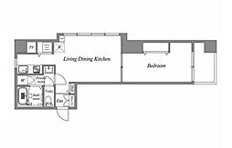 都営三田線 芝公園駅 徒歩6分の賃貸マンション 3階1LDKの間取り