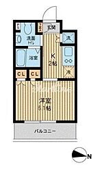 東急目黒線 武蔵小山駅 徒歩7分の賃貸マンション 3階1Kの間取り