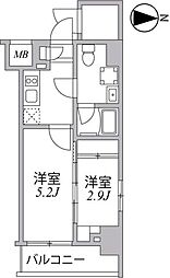 東京メトロ半蔵門線 住吉駅 徒歩8分の賃貸マンション 5階2Kの間取り