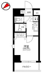 JR山手線 五反田駅 徒歩11分の賃貸マンション 2階1Kの間取り