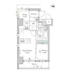 JR総武線 亀戸駅 徒歩7分の賃貸マンション 5階1SLDKの間取り