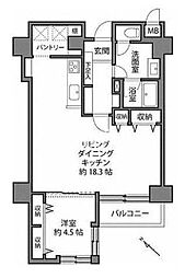 ドミール南青山 1LDKの間取図画像