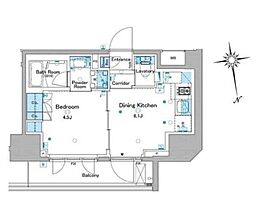 ルフォンプログレ品川大井 1DKの間取図画像