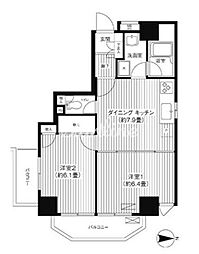 サンフィールド西日暮里 2DKの間取図画像