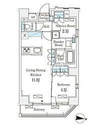 ラティエラ中野新井 1SLDKの間取図画像