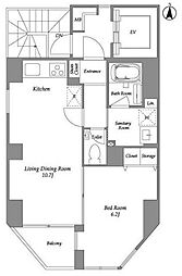 LASPACIO蔵前レジデンス 1LDKの間取図画像