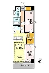 HillFlatOsaki 2LDKの間取図画像
