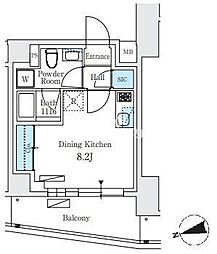シーズンフラッツ大森北三丁目 ワンルームの間取図画像