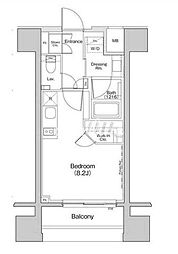 ザ・パークハビオ荏原中延プレイス ワンルームの間取図画像