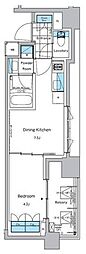 吉川ビル 1DKの間取図画像