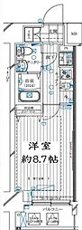 レガリス亀戸 1Kの間取図画像