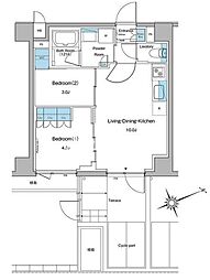 ルフォンプログレ中野坂上 1DKの間取図画像