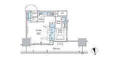 パークアクシス東陽町・親水公園 ワンルームの間取図画像