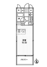 アーデン芝公園 ワンルームの間取図画像