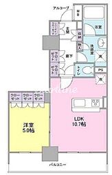 LaSante五反田 1LDKの間取図画像