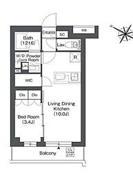 ORSUS戸越銀座 1LDKの間取図画像