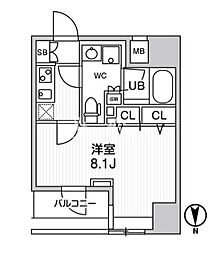 ジェノヴィア浅草橋2スカイガーデン 1Kの間取図画像