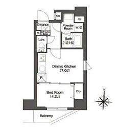 COMFORIA南千住 1DKの間取図画像