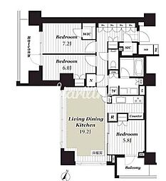 ブランズ渋谷常盤松 3LDKの間取図画像