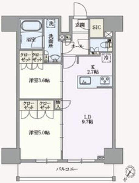 東京都江東区塩浜１丁目(賃貸マンション2LDK・12階・49.83㎡)の写真 その2