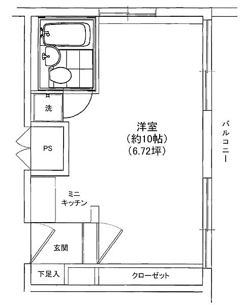 東京都港区赤坂２丁目(賃貸マンション1R・4階・22.23㎡)の写真 その2