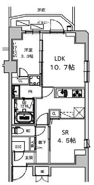 東京都江戸川区瑞江２丁目(賃貸マンション1SLDK・5階・43.40㎡)の写真 その2